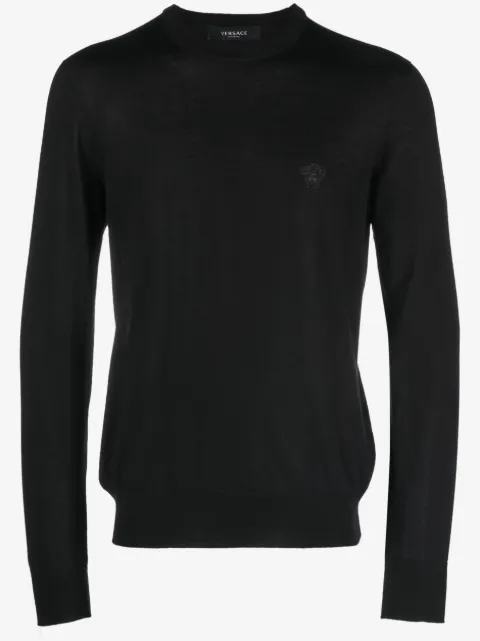 Versace Maglione in misto lana con ricamo