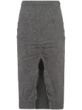 Prada side-split wool-cashmere skirt - Grey