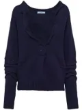 Prada V-neck cashmere jumper - Blue
