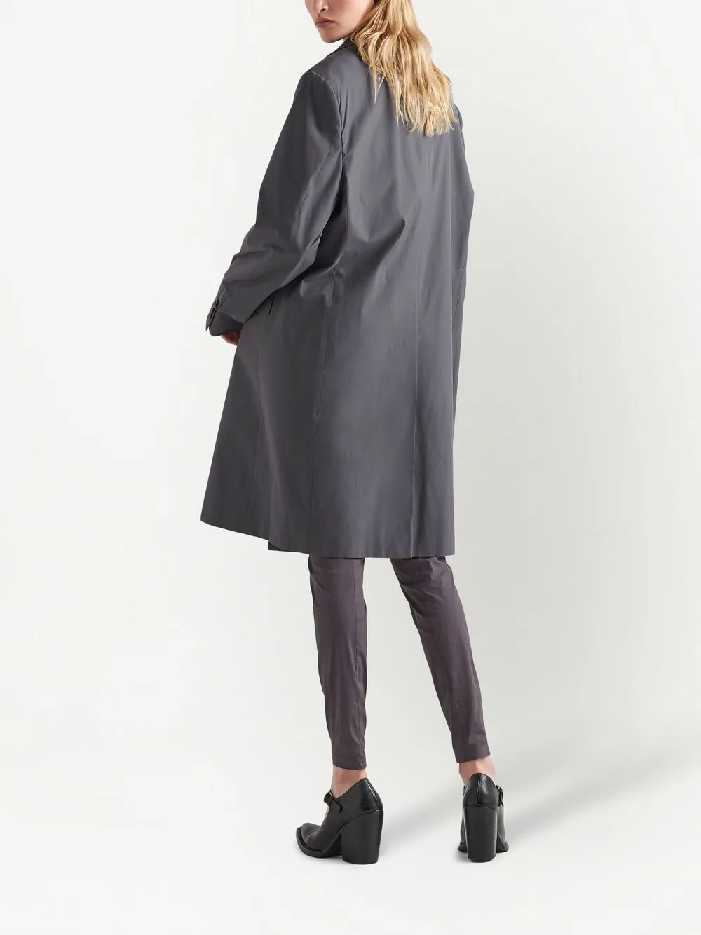 Prada Single-breasted Coat In Grey