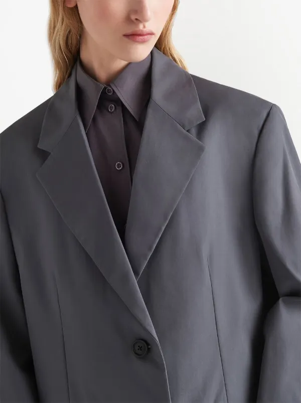 Prada single-breasted Cotton Coat | Grey | FARFETCH