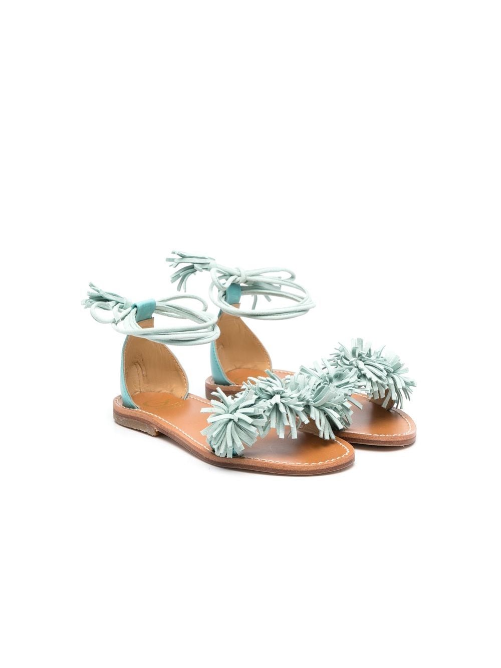 Gallucci Kids' Calf-leather Open-toe Sandals In Blue