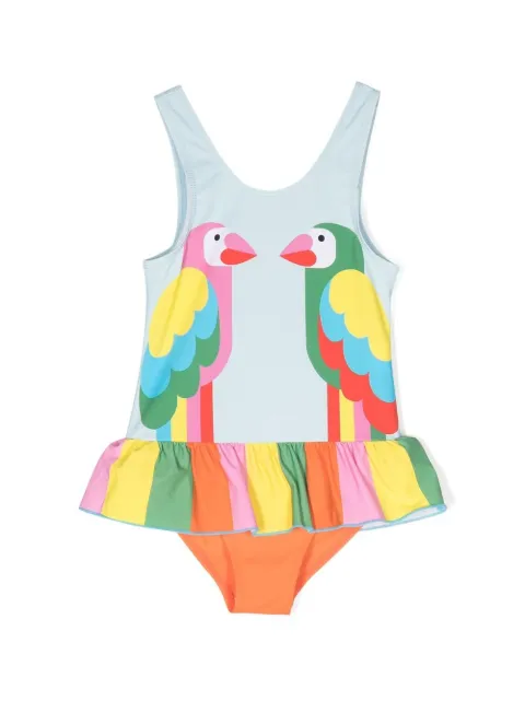 Stella McCartney Kids traje de baño con estampado gráfico y volantes