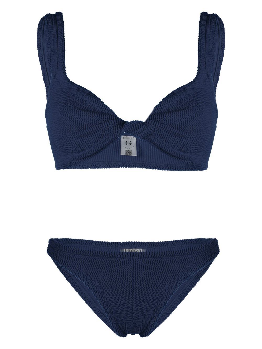 Shop Hunza G Juno Crinkle Bikini In Blue