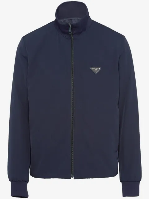 Prada stretch technical fabric zipper sweatshirt