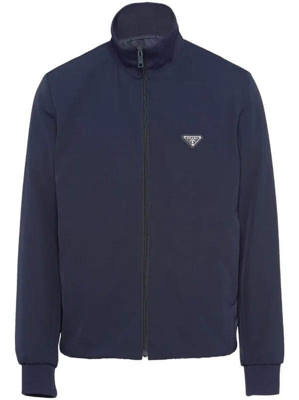 Prada triangle-logo zip-up Jacket - Farfetch