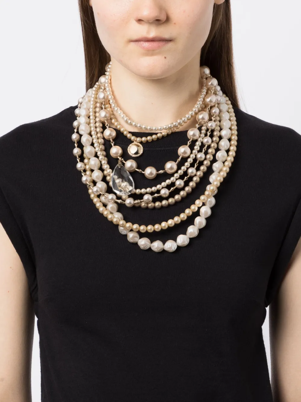 Junya Watanabe Layered pearl-chains Necklace - Farfetch