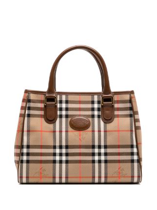 Burberry Pre-Owned 1990-2000's Check zip-fastening Handbag - Farfetch