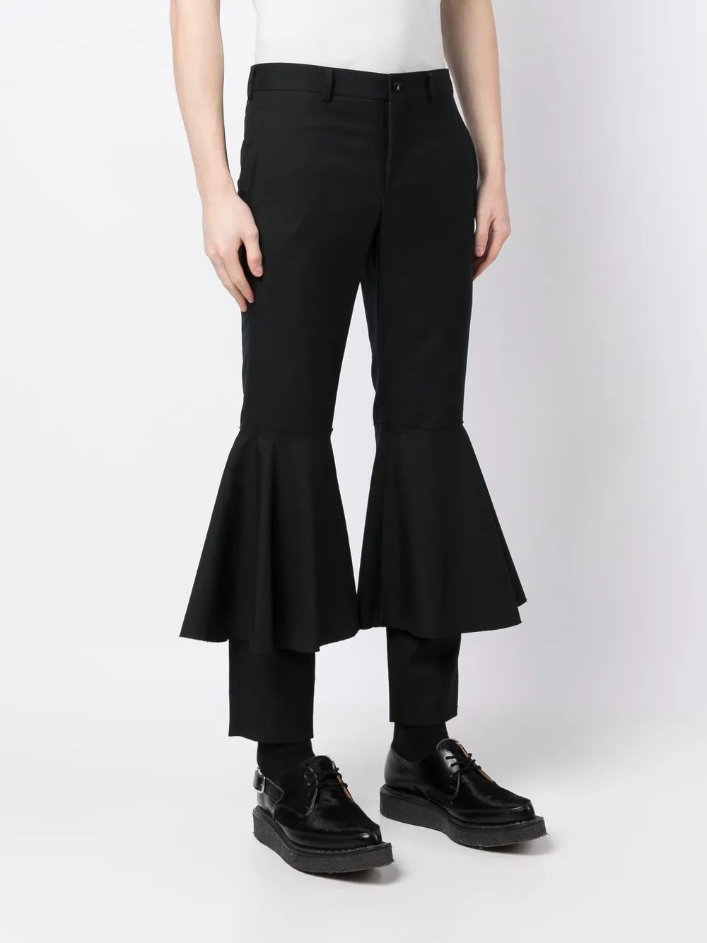 Shop Cdg Flared-leg Tailored Trousers