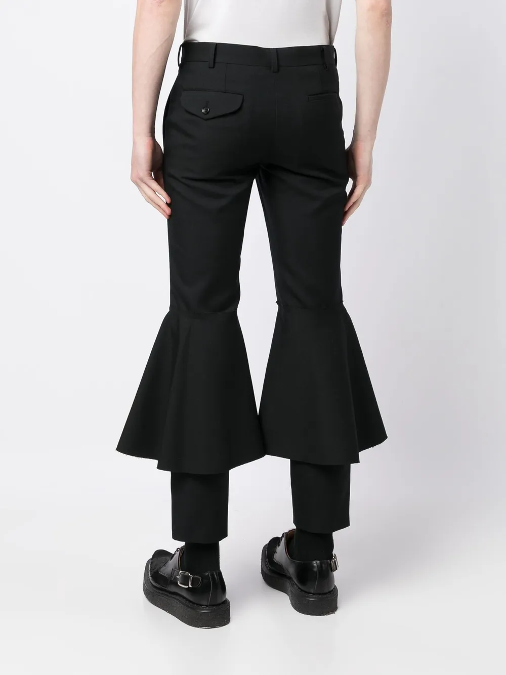 Shop Cdg Flared-leg Tailored Trousers