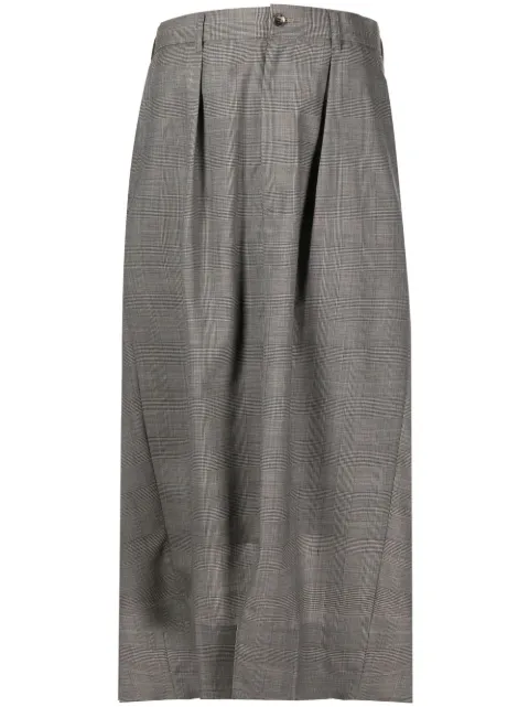 Junya Watanabe pleat-detailing plaid skirt