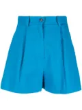 PINKO high-waist linen-blend shorts - Blue