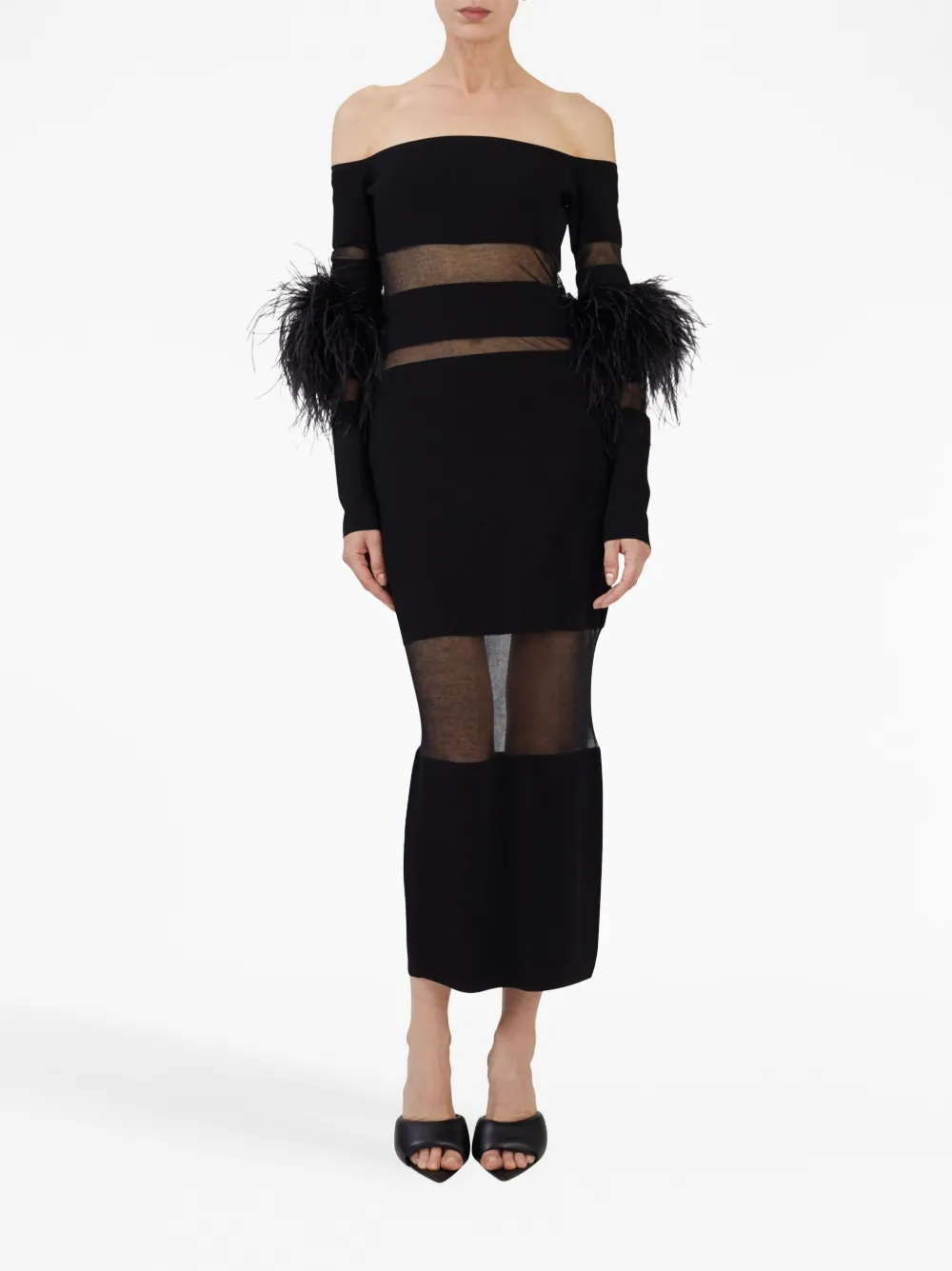 LAPOINTE Asymmetrische midi-jurk - Zwart