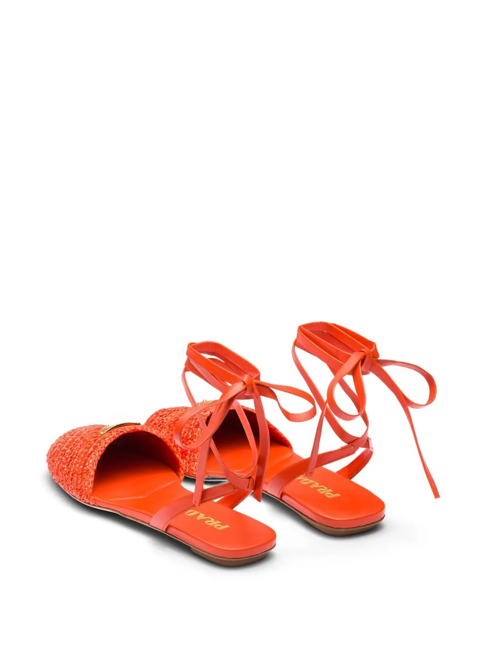 Prada raffia bow flat slide outlet sandals