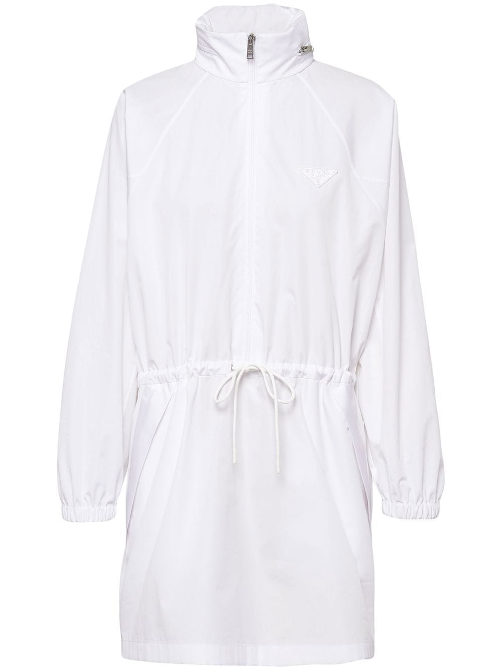 Prada Popeline-kleid Mit Kapuze In White