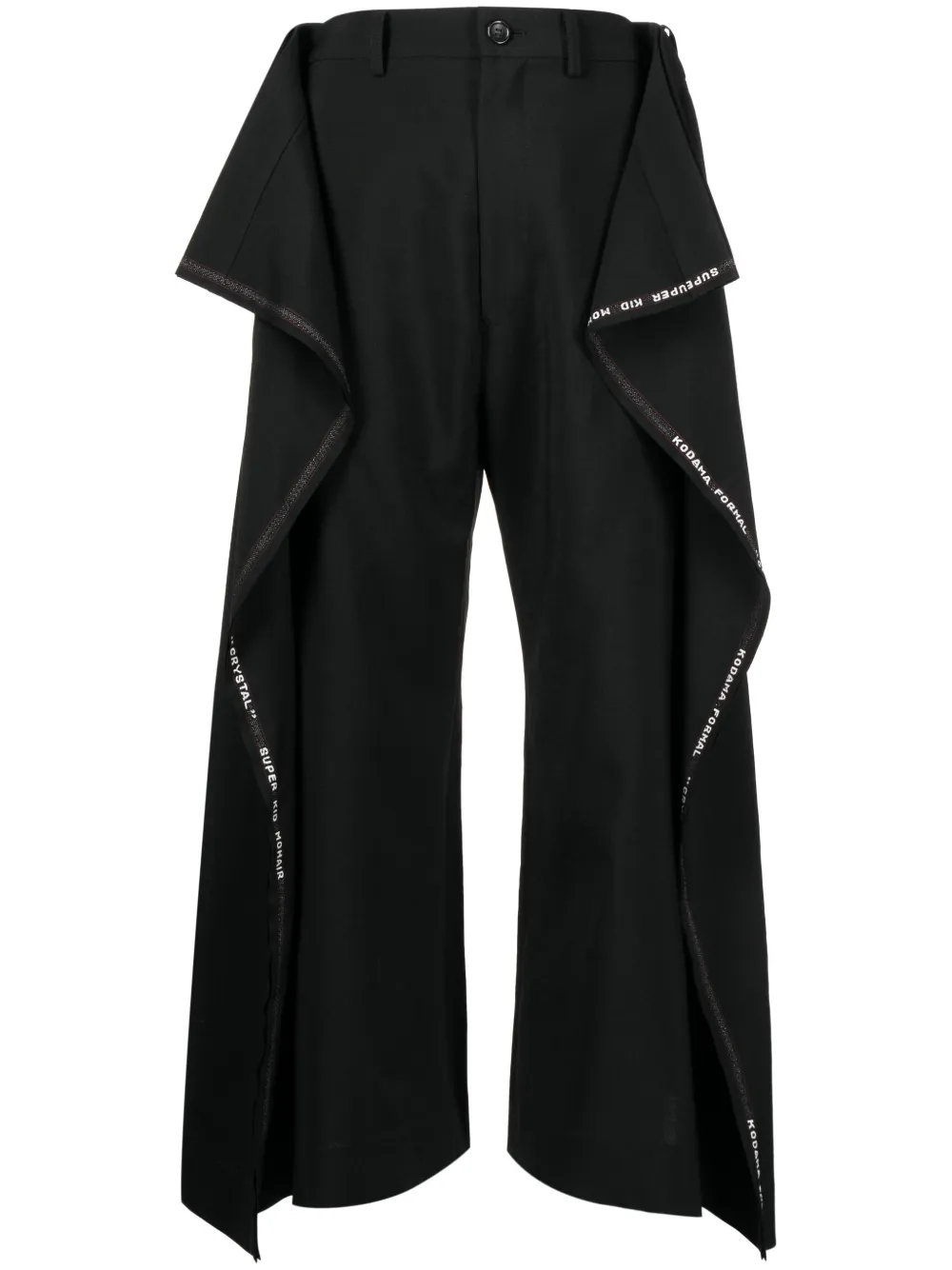 Junya Watanabe Draped-detailing Cropped Trousers In Black