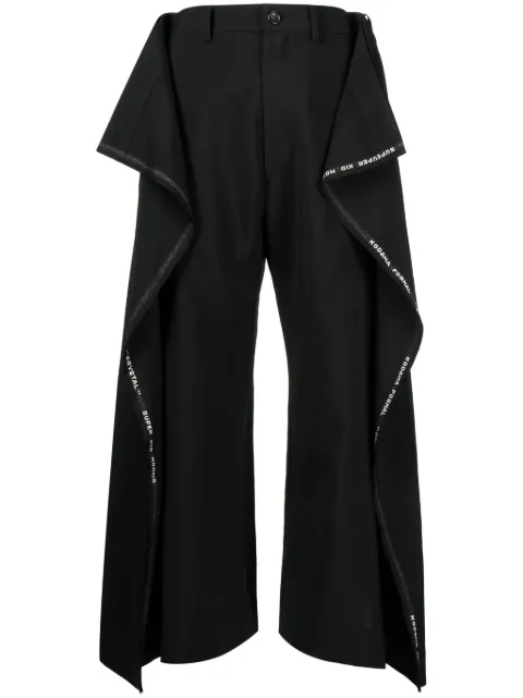 Junya Watanabe draped-detailing cropped trousers