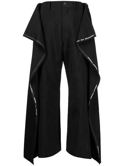Junya Watanabe draped-detailing cropped trousers