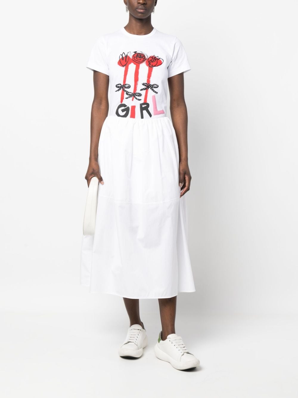 Comme Des Garçons Girl T-shirt met logoprint - Wit