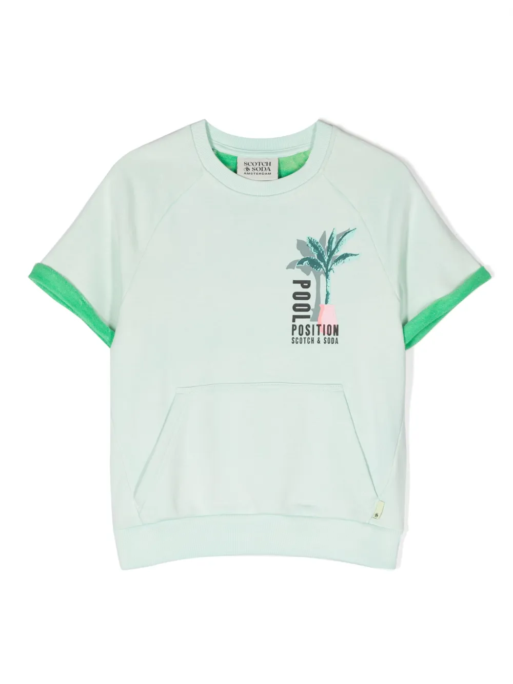Scotch & Soda graphic-print short-sleeved sweatshirt - Green