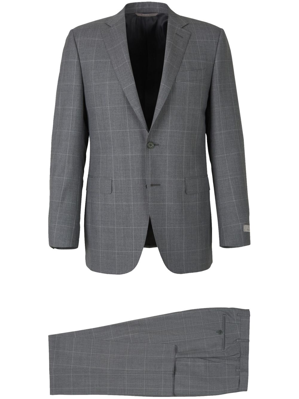 Canali checked single-breasted suit - Grey