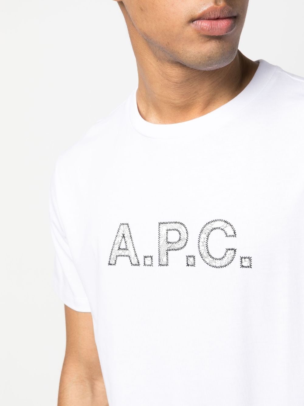 Shop Apc Logo-print Cotton T-shirt In Weiss