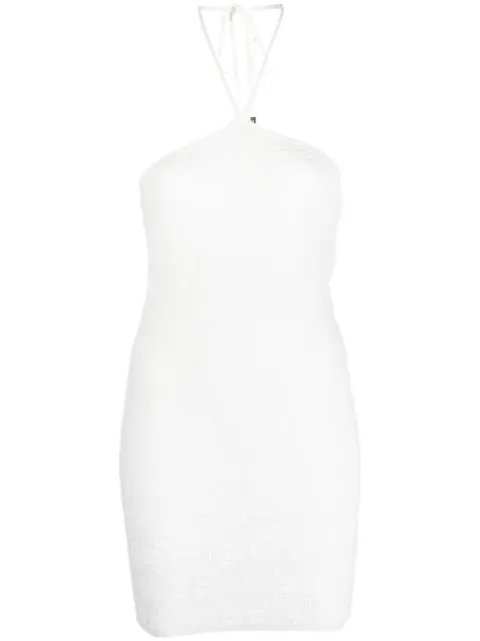 Elisabetta Franchi rear-tie ribbed-knit skirt
