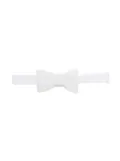 Paolo Pecora Kids ribbed band bow tie - White