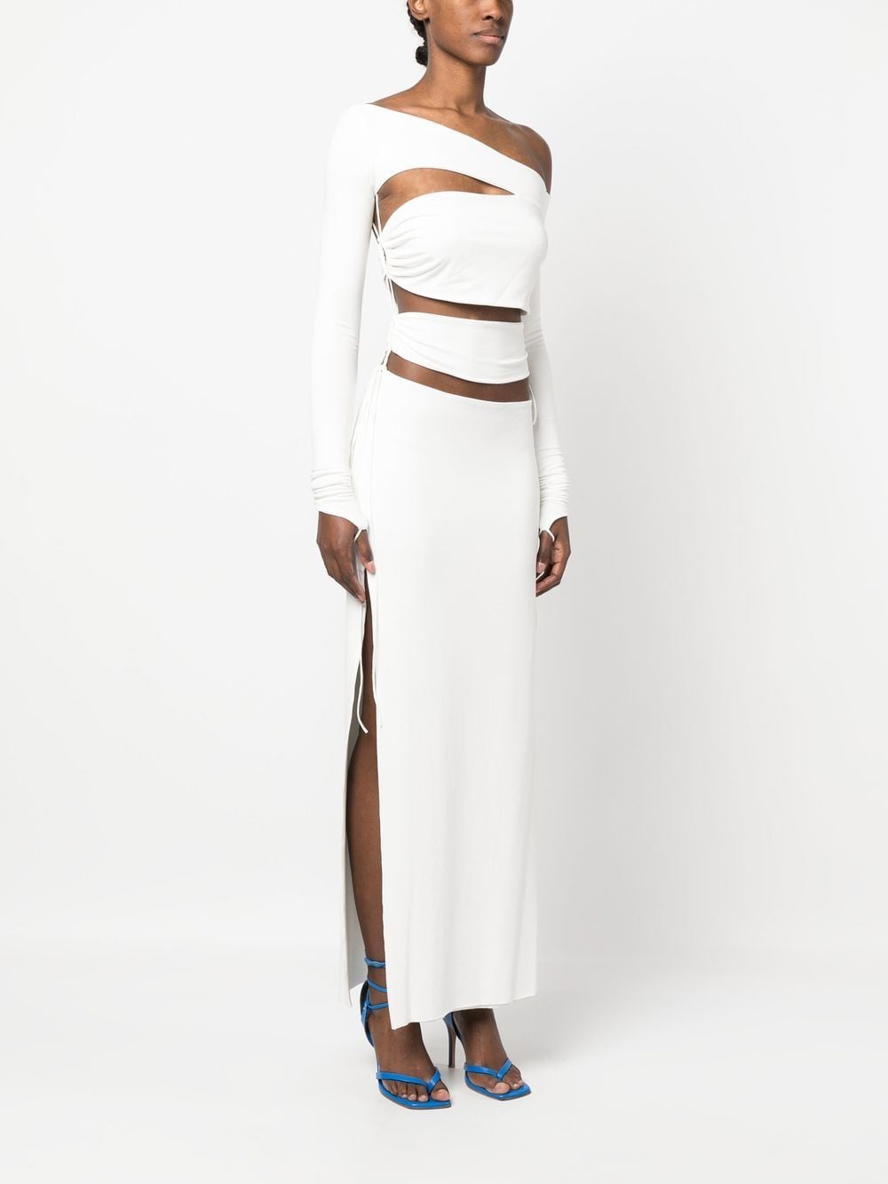 Shop Manurí Cut-out Detail Midi Dress In White