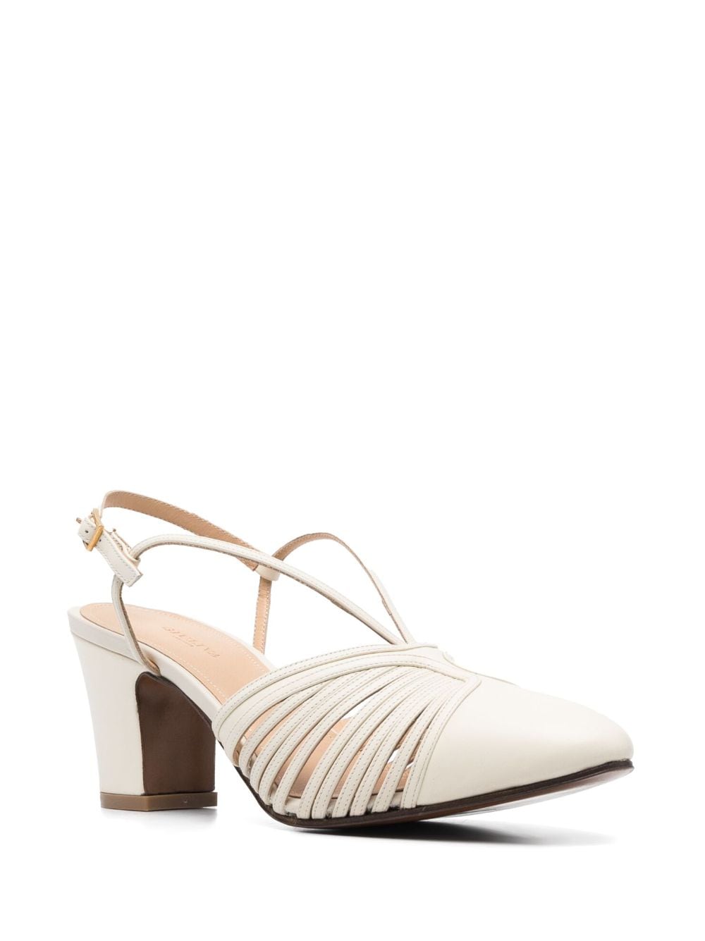 Shop Giuliva Heritage Strappy Slingback Leather Pumps In Nude