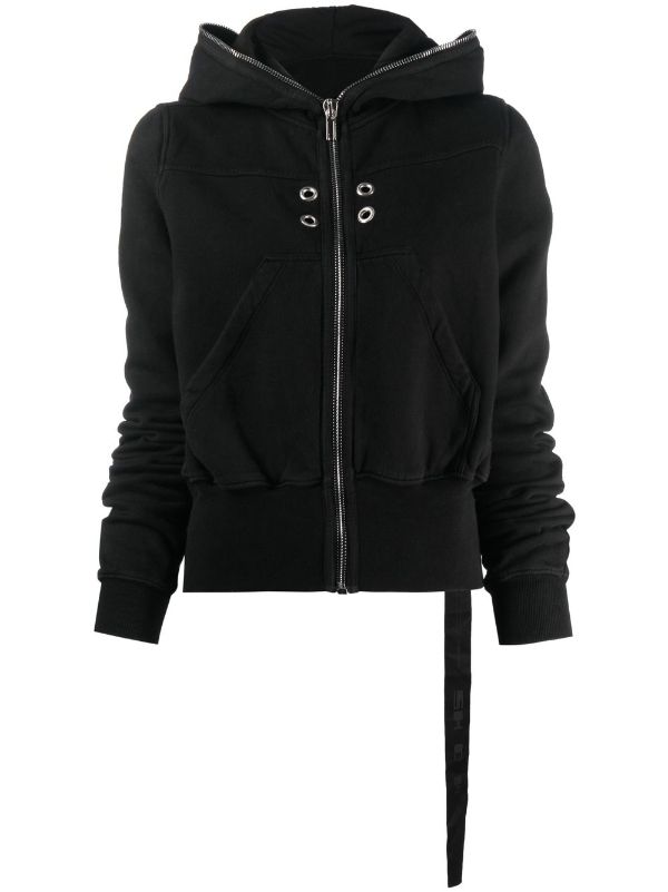 Rick Owens DRKSHDW eyelet-detail zip-up Hoodie - Farfetch