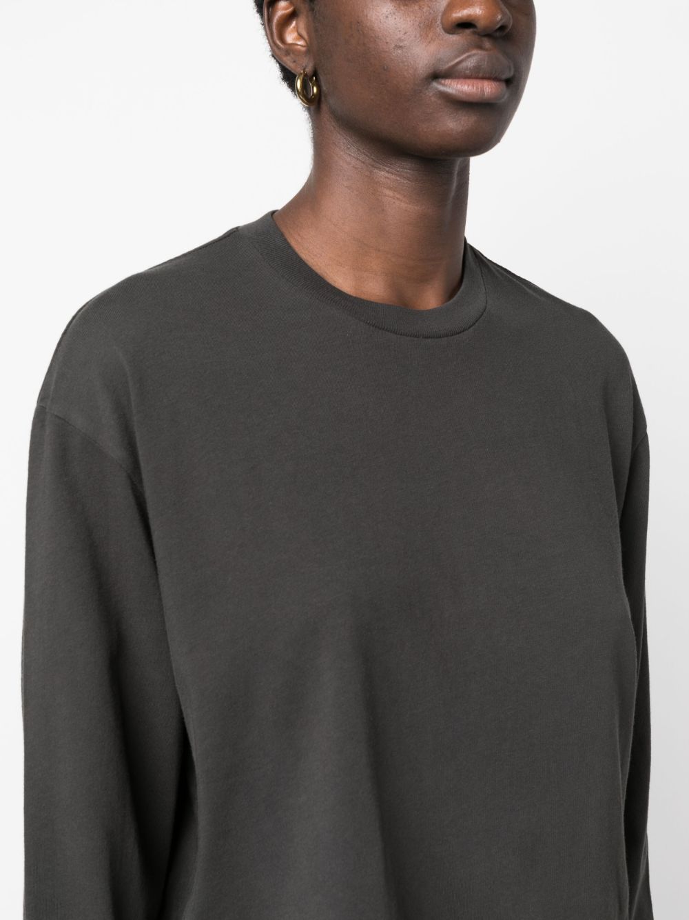 Shop Agolde Long-sleeve Crop Top In Grün