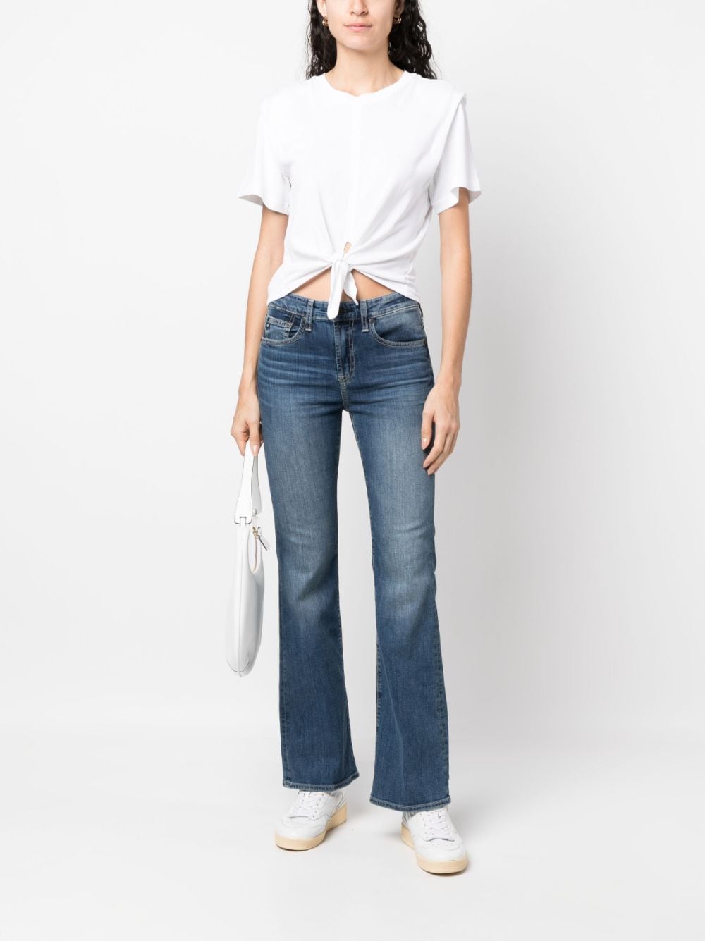 Shop Ag Decorative-stitching Straight-leg Jeans In Blue