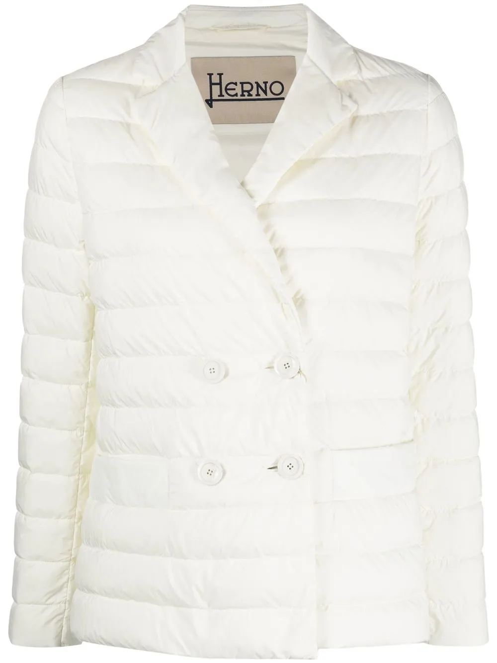 Herno Padded Double-breasted Blazer In Bianco