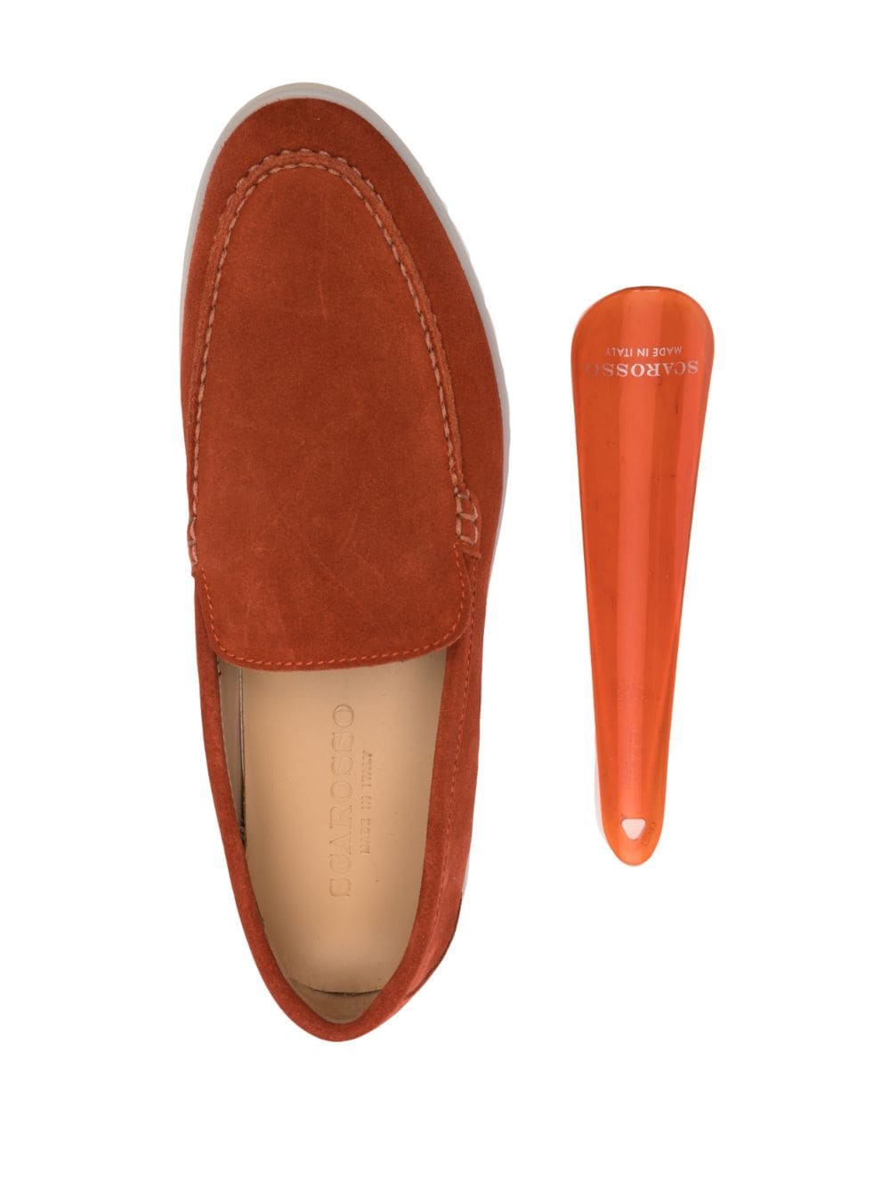 Shop Scarosso Ludovica Suede Loafers In Orange