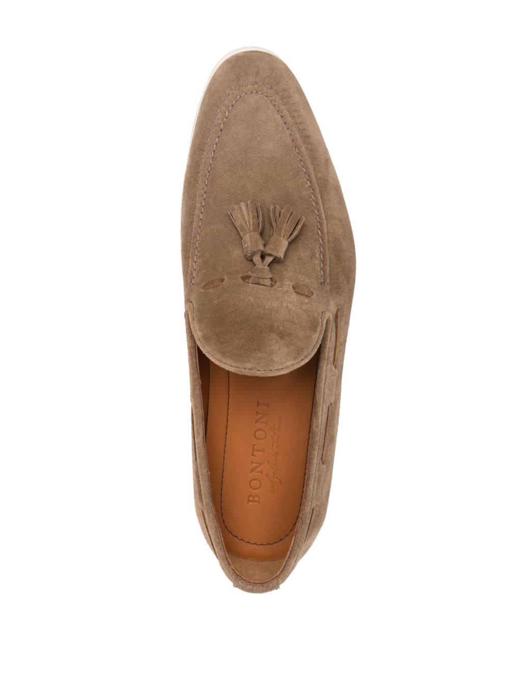 Shop Bontoni Tassel-detail Suede Loafers In Nude