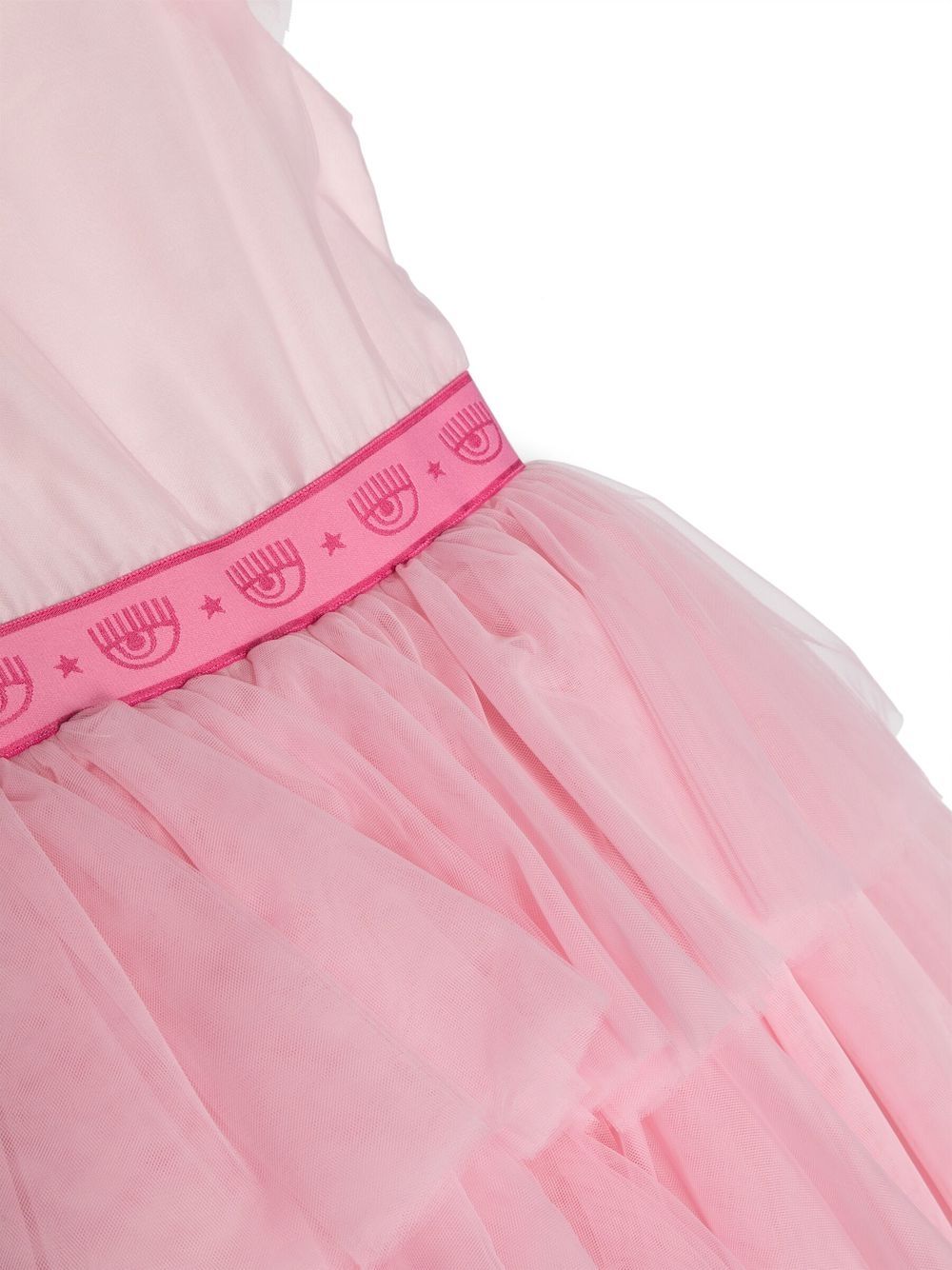 Shop Chiara Ferragni Ruffled Logo Dress In Pink
