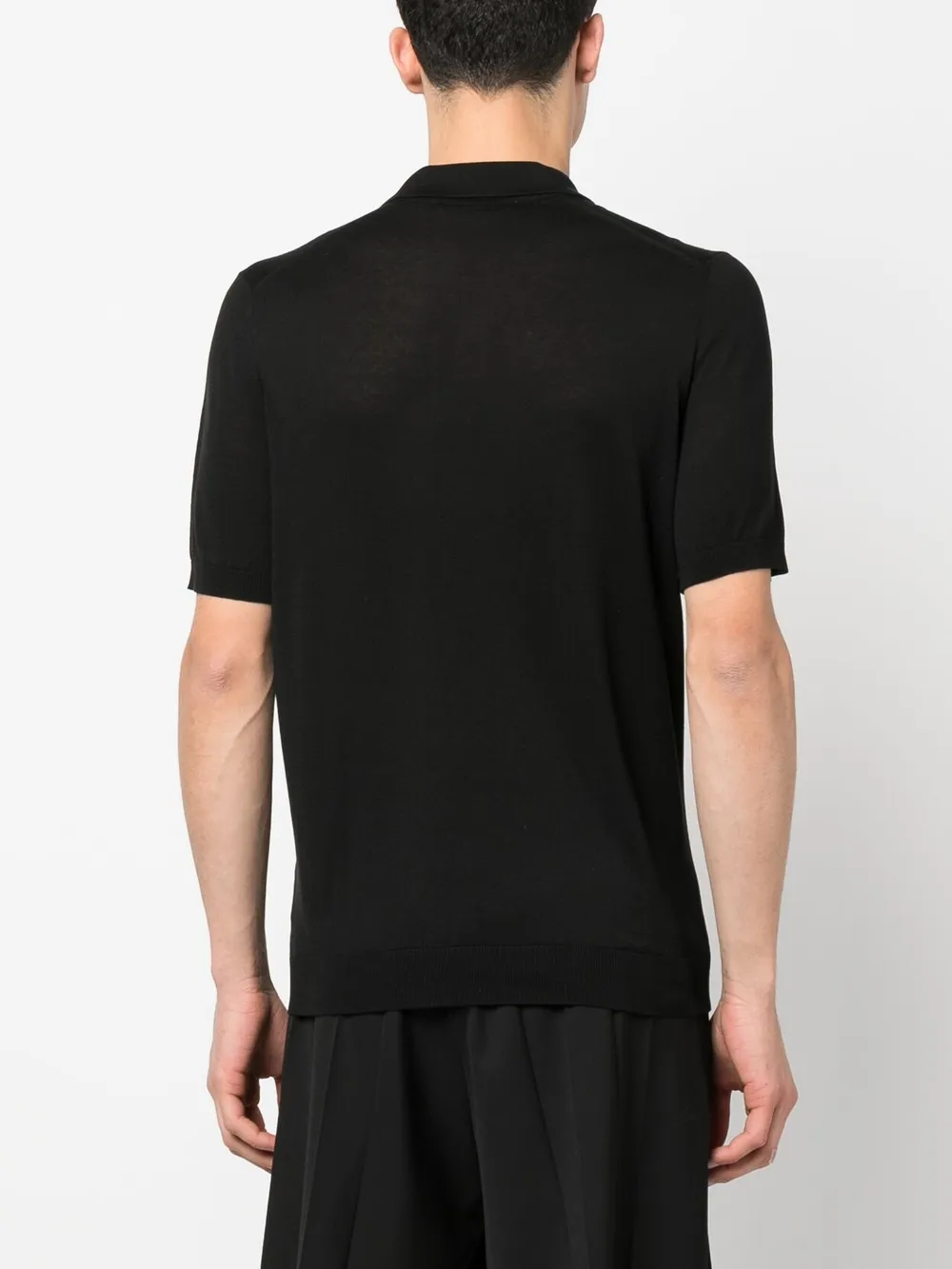Shop Tagliatore Short-sleeve Knitted Jumper In Schwarz