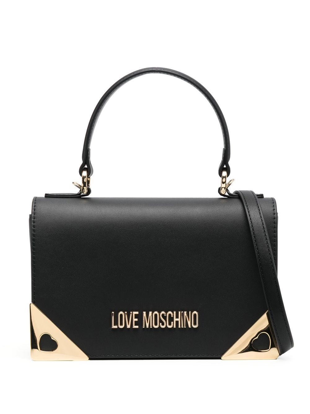 Love Moschino Logo-plaque Faux-leather Tote In Schwarz