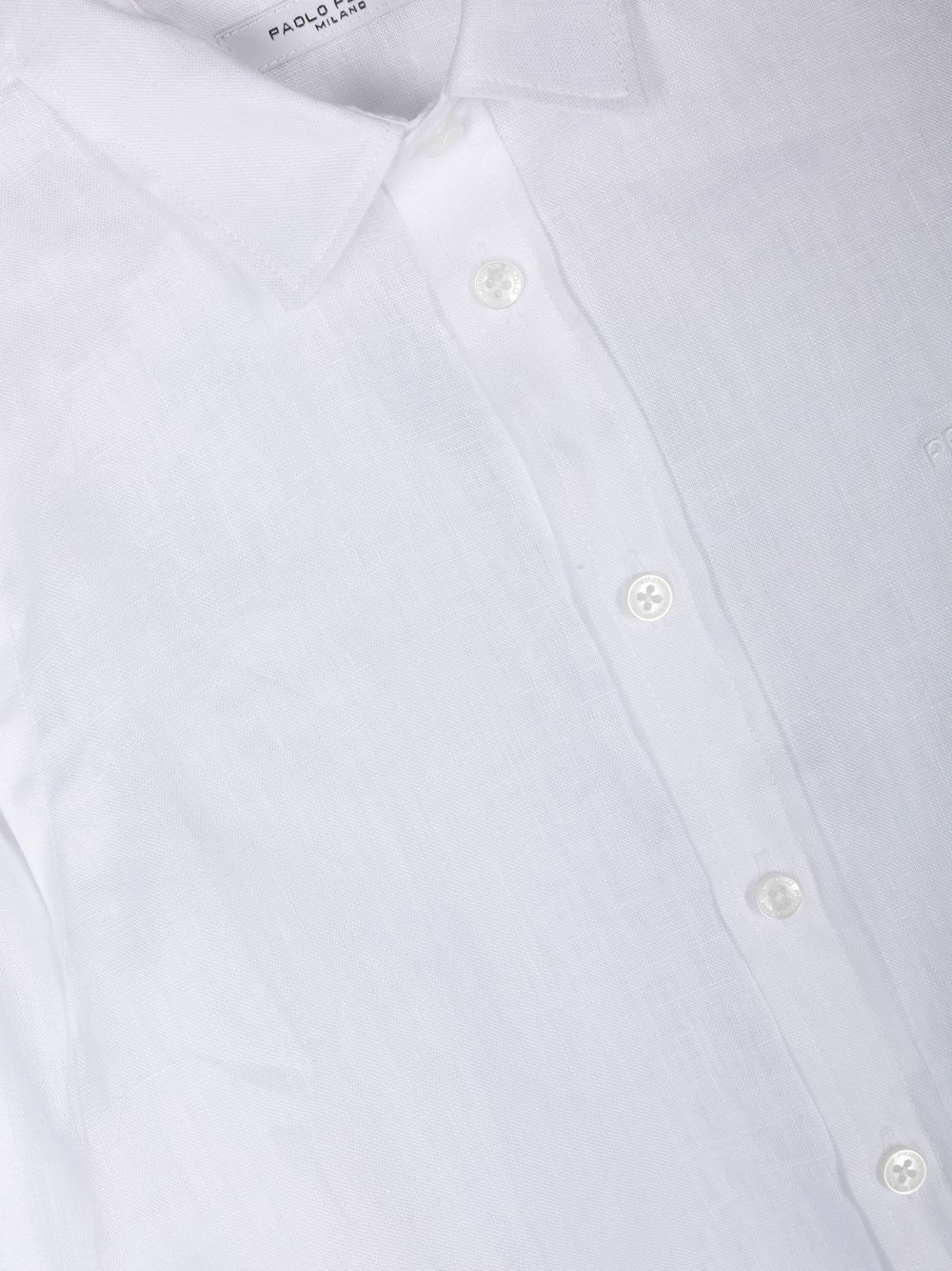 Shop Paolo Pecora Plain Linen Shirt In Weiss