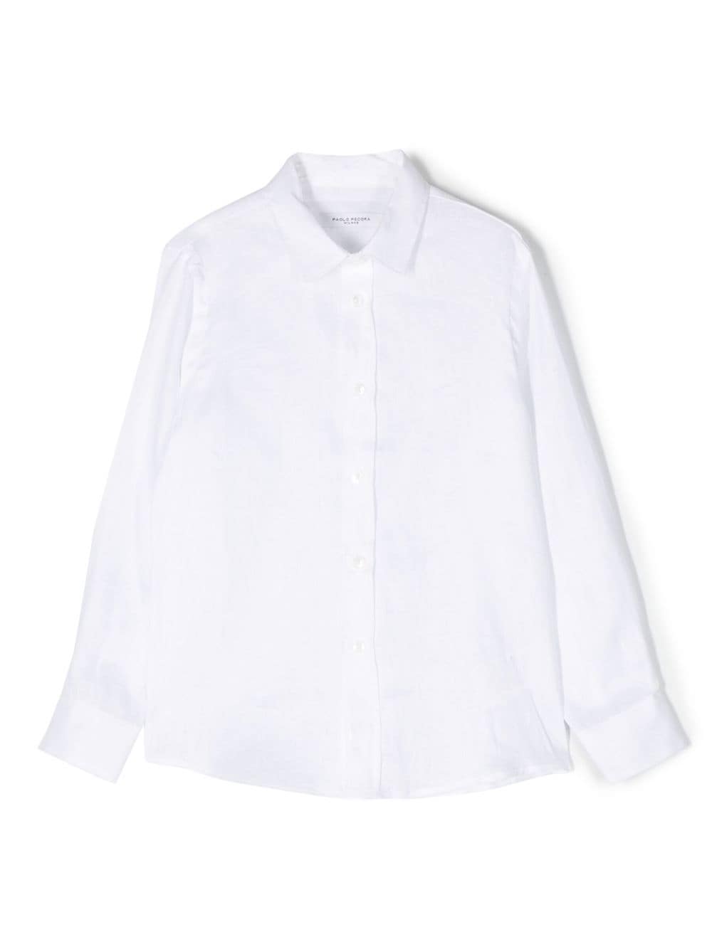 Paolo Pecora Kids' White Linen Shirt In Weiss