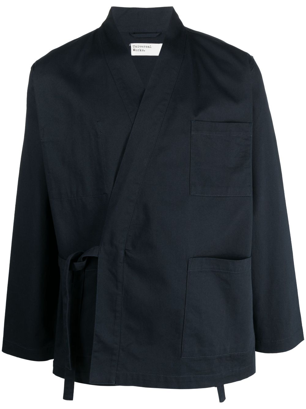 Shop Universal Works Kyoto Work Side-tie Fastening Jacket In Blue