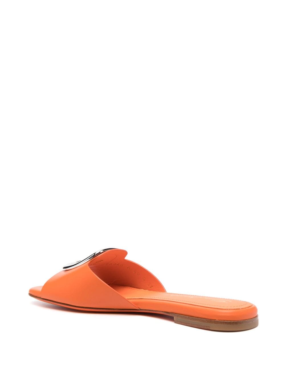 Shop Santoni Decorative-buckle Leather Sandals In Orange