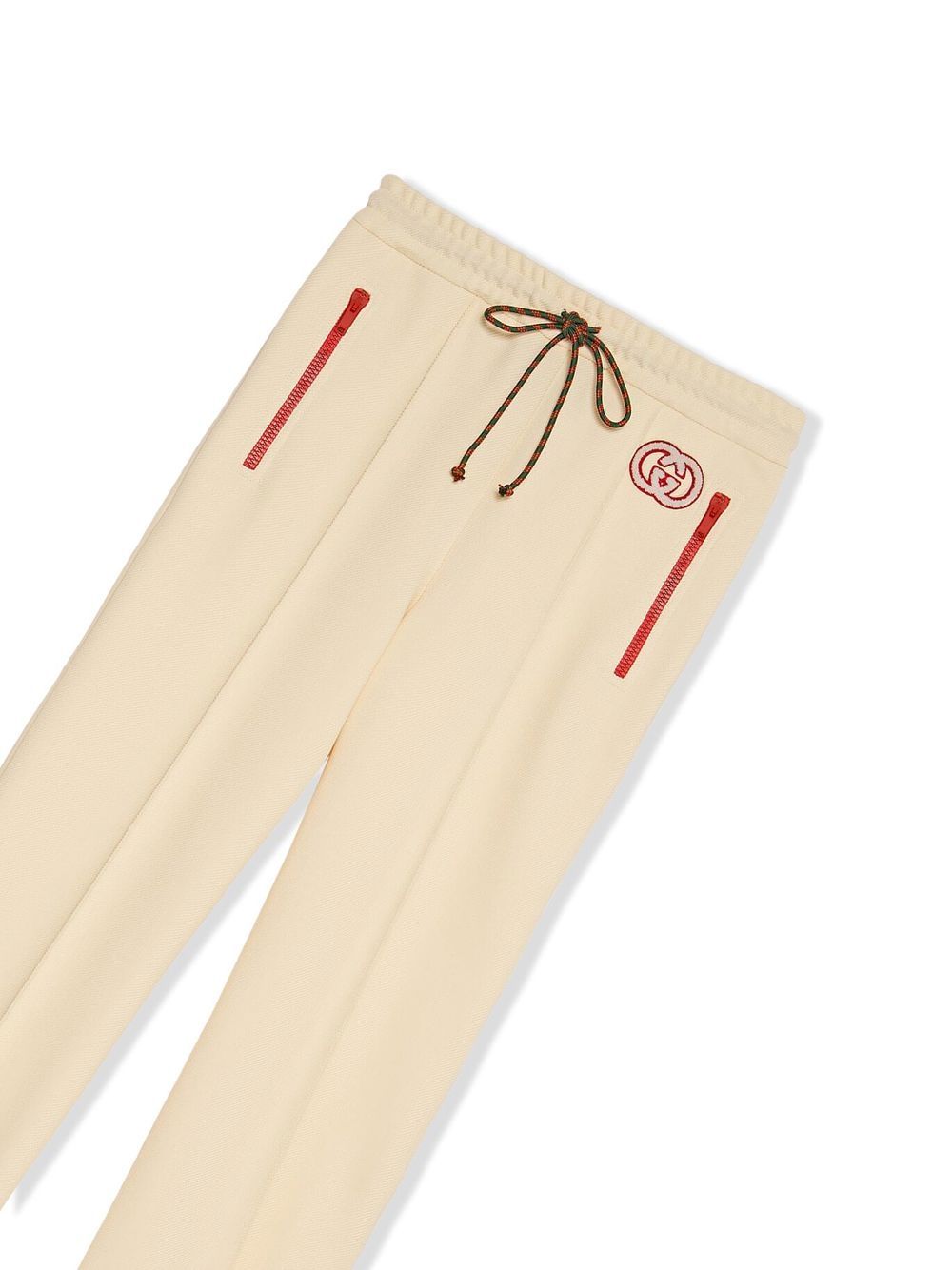 Shop Gucci Interlocking G-patch Track Trousers In Nude