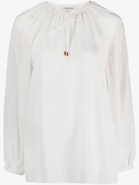 phaeonia self-tie silk blouse