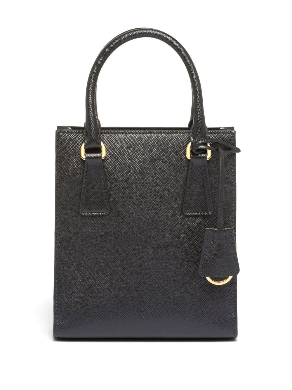 Shop Prada Triangle-logo Saffiano-leather Tote In Black