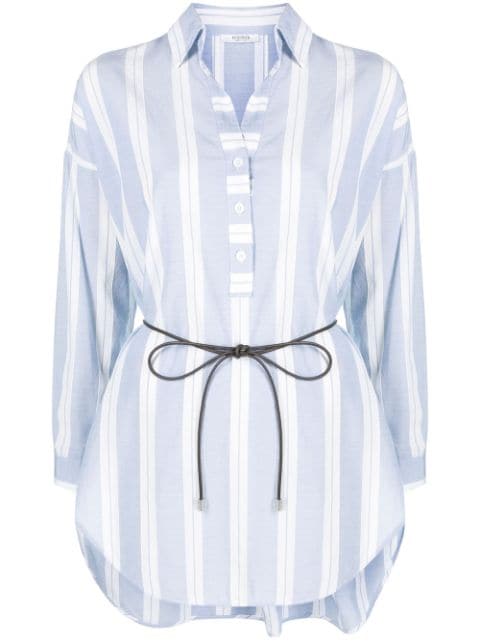 Peserico oversized stripe-print shirt