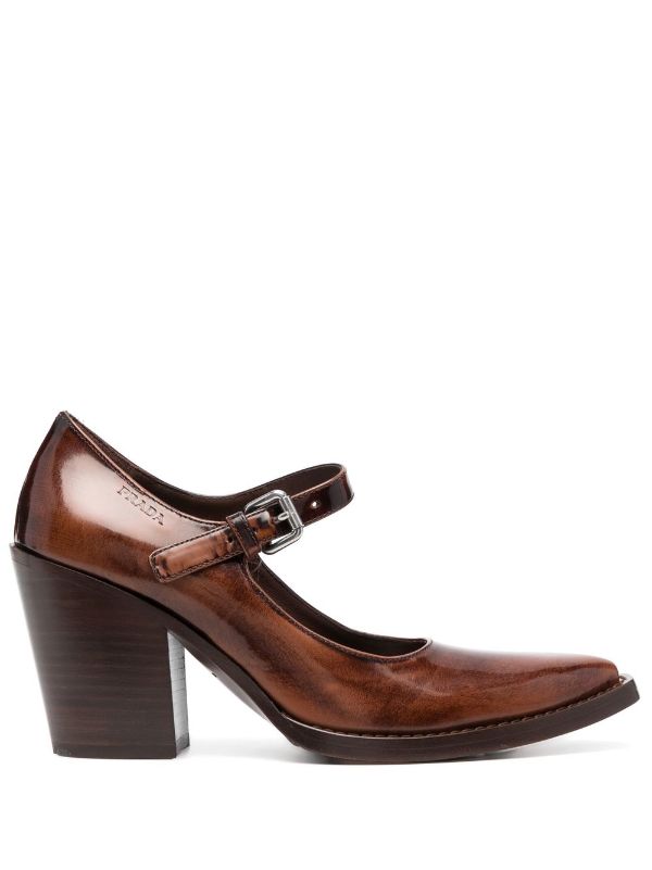 Prada brown discount pumps