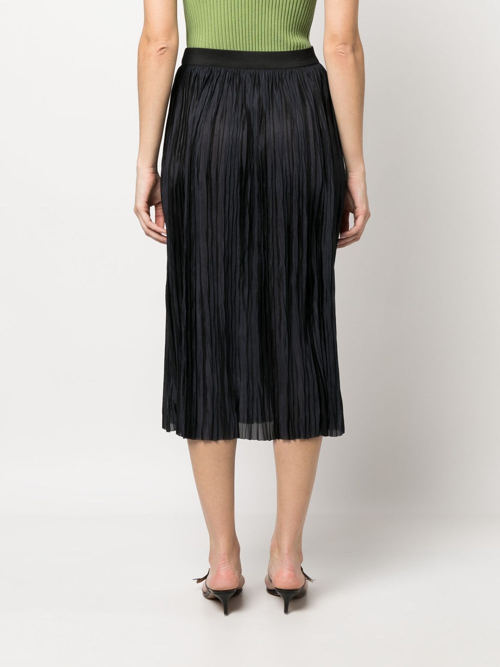 Shop Roberto Collina Fully-pleated Skirt In Black