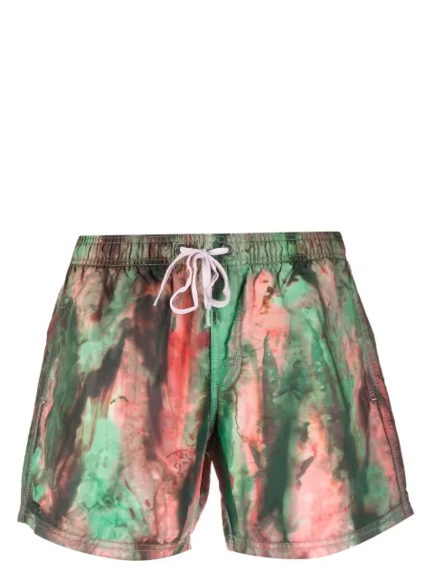 Sundek tie-dye drawstring swim shorts